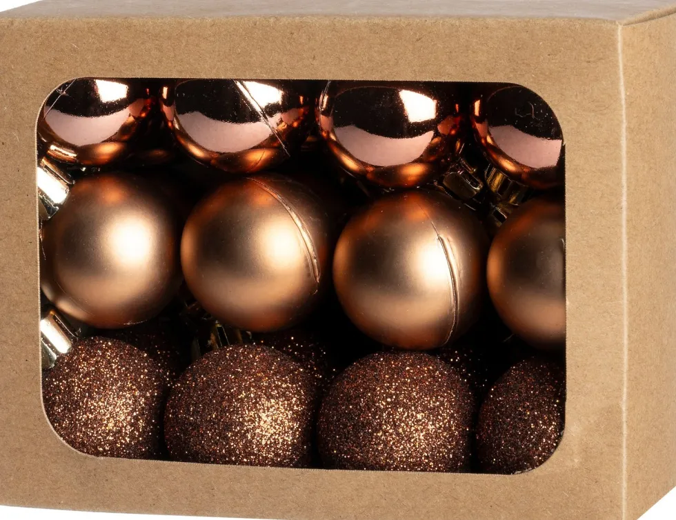 Intratuin kerstbal Montrose bruin D 3 cm 24 stuks