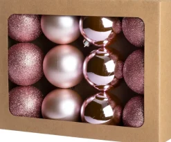 Intratuin kerstbal Montrose roze D 6 cm 12 stuks