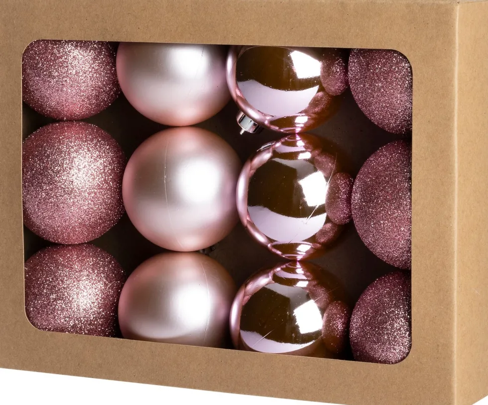 Intratuin kerstbal Montrose roze D 6 cm 12 stuks