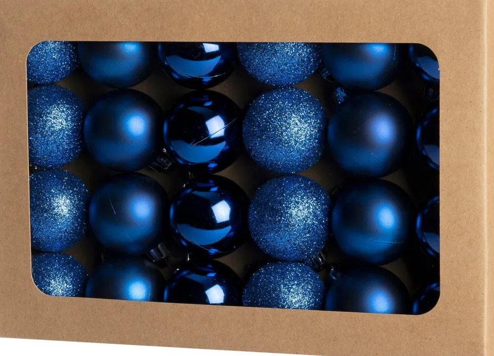 Intratuin kerstbal Montrose blauw D 4 cm 24 stuks