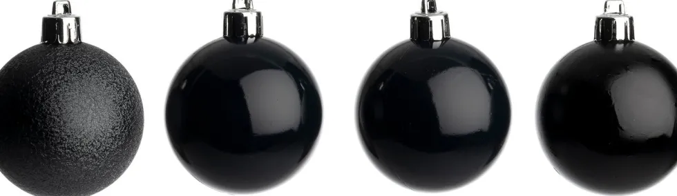 Intratuin kerstbal Montrose zwart D 6 cm 16 stuks