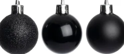 Intratuin kerstbal Montrose zwart D 4 cm 24 stuks