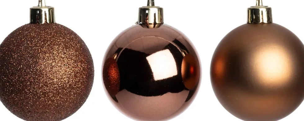 Intratuin kerstbal Montrose bruin D 6 cm 12 stuks