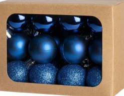Intratuin kerstbal Montrose blauw D 3 cm 24 stuks
