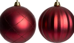 Intratuin kerstbal Montrose paars D 15 cm 2 stuks