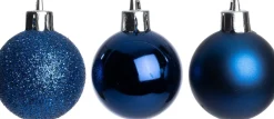 Intratuin kerstbal Montrose blauw D 8 cm 6 stuks