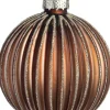 Intratuin kerstbal Moy bruin mat streep D 8 cm