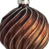 Intratuin kerstbal Moy bruin mat swirl D 8 cm
