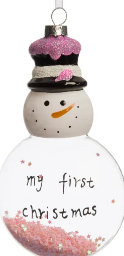Intratuin kerstbal my first christmas roze 7,5 x 3,3 x 14,3 cm