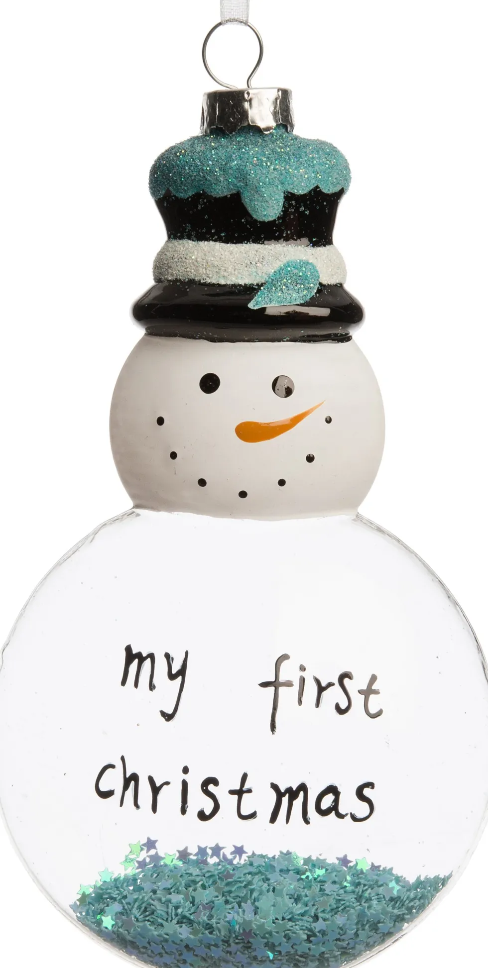 Intratuin kerstbal my first christmas blauw 7,5 x 3,3 x 14,3 cm