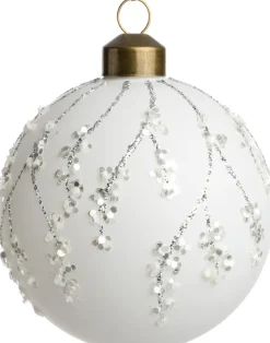 Intratuin kerstbal Niel mat wit D 8 cm