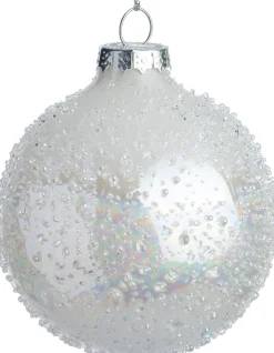 Intratuin kerstbal Peebles wit D 8 cm