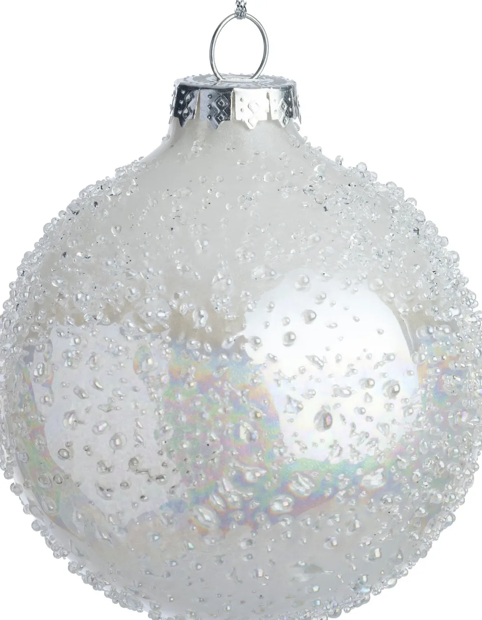Intratuin kerstbal Peebles wit D 8 cm
