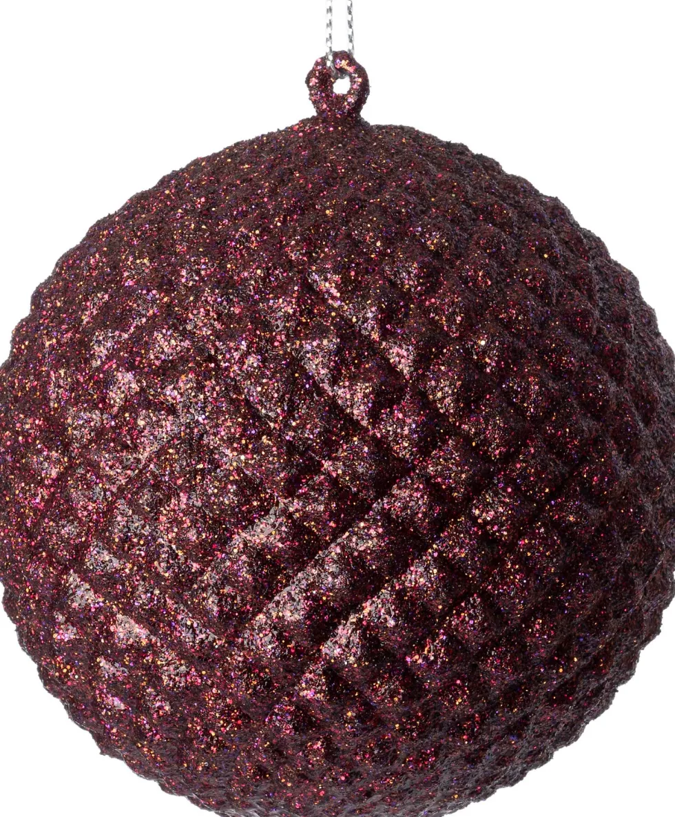 Intratuin kerstbal Pine bordeaux D 9 H 9 cm