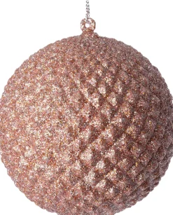 Intratuin kerstbal Pine roze D 9 H 9 cm