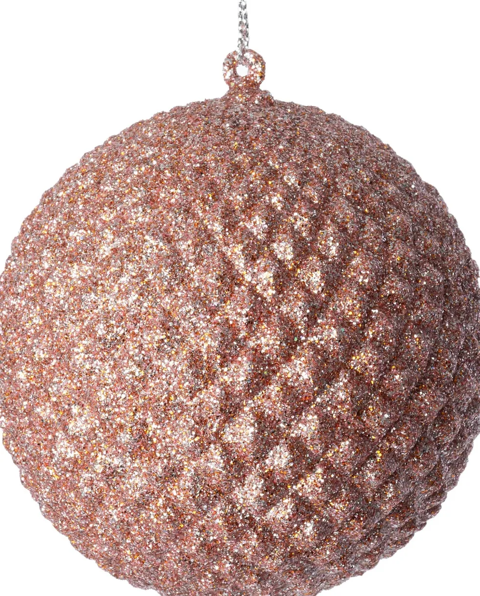 Intratuin kerstbal Pine roze D 9 H 9 cm