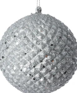 Intratuin kerstbal Pine zilver D 9 H 9 cm