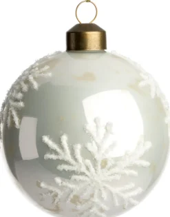 Intratuin kerstbal Pittem wit D 8 cm