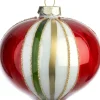 Intratuin kerstbal Portsoy lichtrood / groen druppel D 8 cm