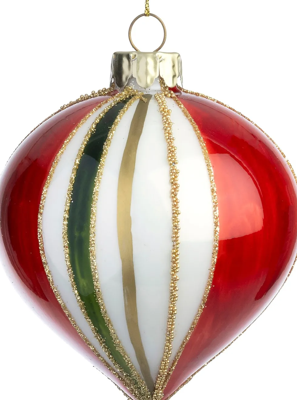 Intratuin kerstbal Portsoy rood / groen druppel D 8 cm