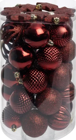 Intratuin kerstbal Reni bordeaux D 6 cm 37-delig