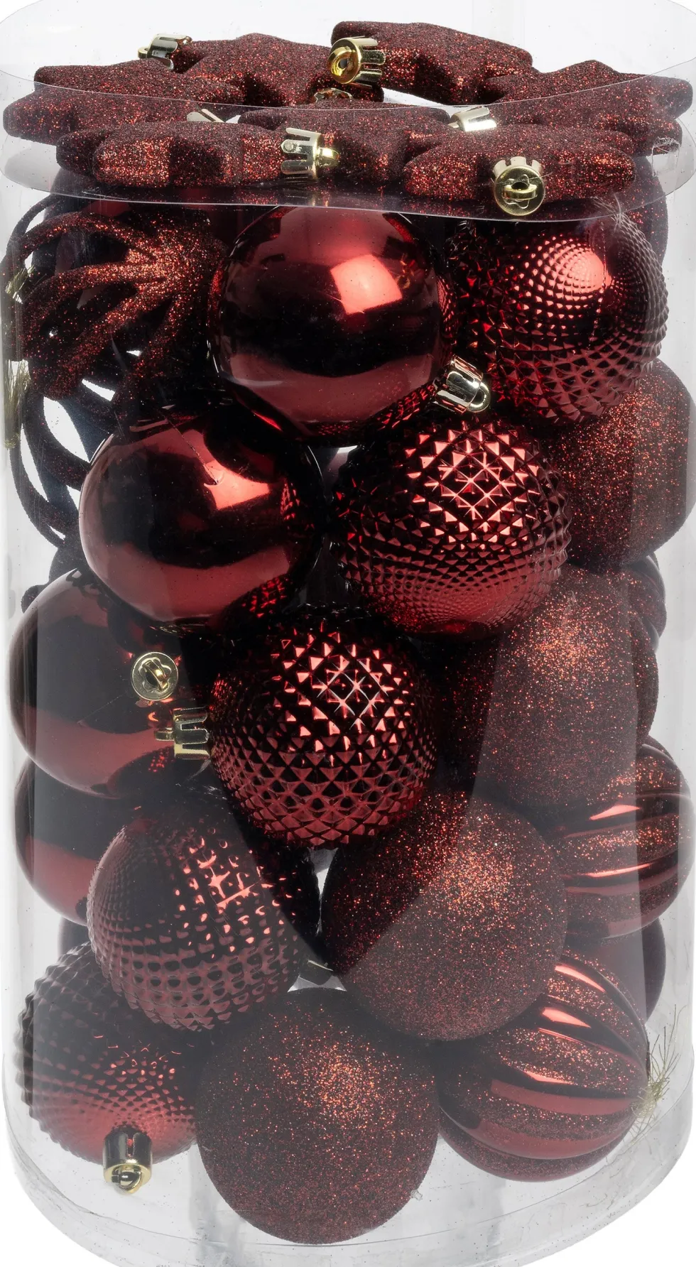 Intratuin kerstbal Reni bordeaux D 6 cm 37-delig