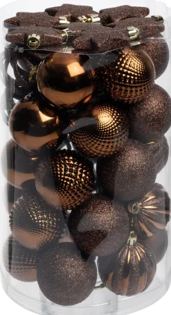 Intratuin kerstbal Reni bruin D 6 cm 37-delig