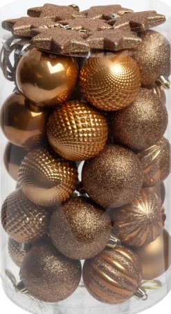 Intratuin kerstbal Reni karamel D 6 cm 37-delig