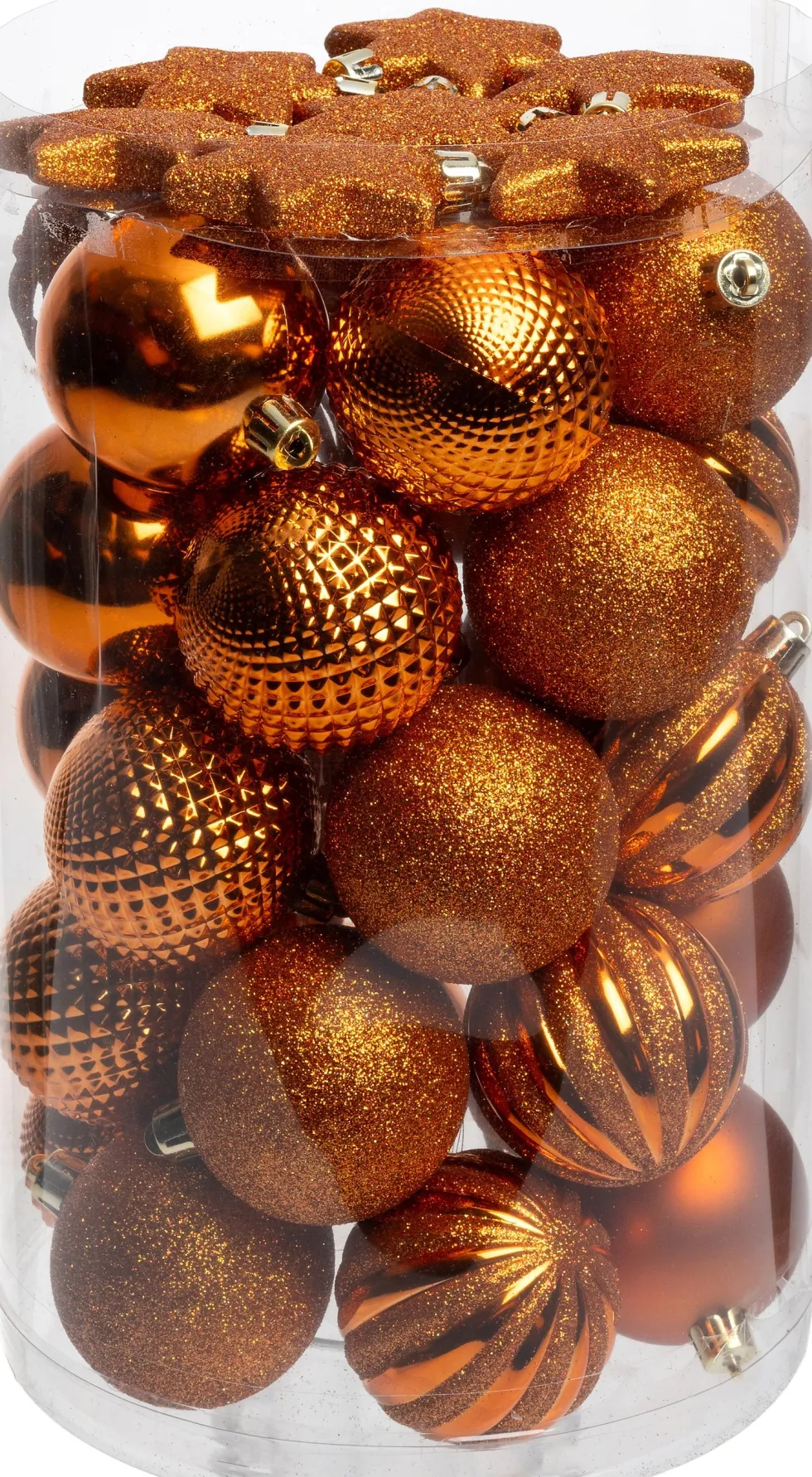 Intratuin kerstbal Reni oranje D 6 cm 37-delig