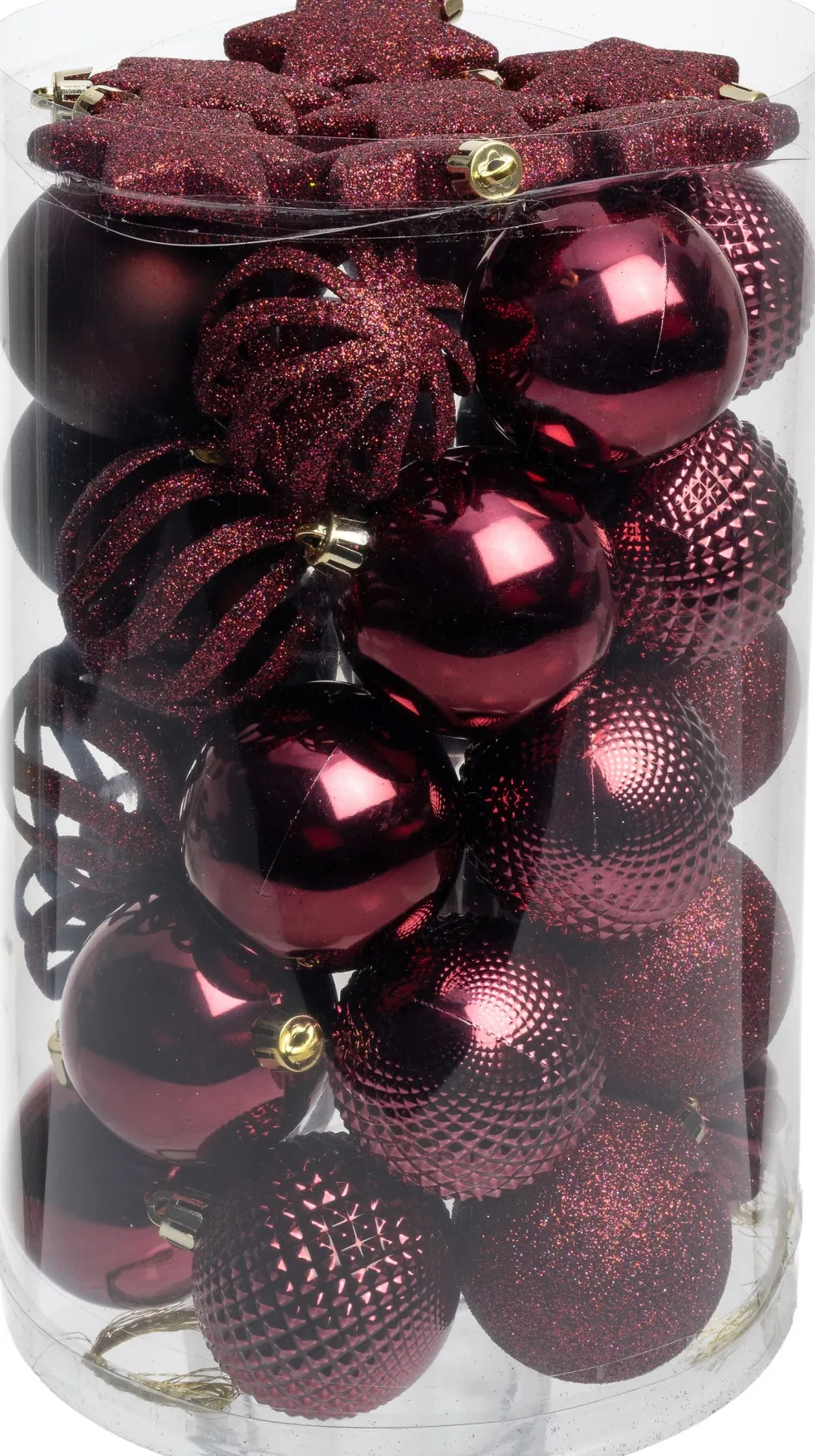 Intratuin kerstbal Reni paars D 6 cm 37-delig