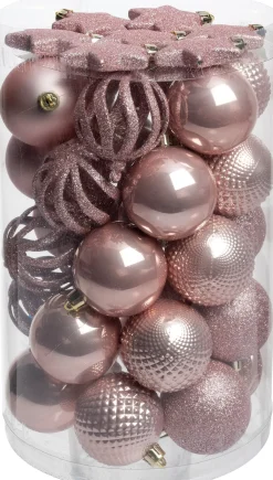 Intratuin kerstbal Reni roze D 6 cm 37-delig