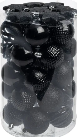 Intratuin kerstbal Reni zwart D 6 cm 37-delig