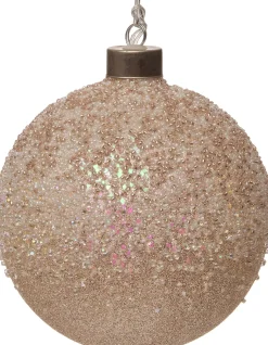 Intratuin kerstbal Rosy met LED verlichting goud / roze D 12 cm