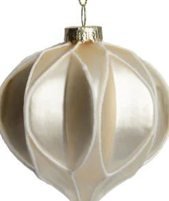 Intratuin kerstbal Scariff druppel crème D 8 cm
