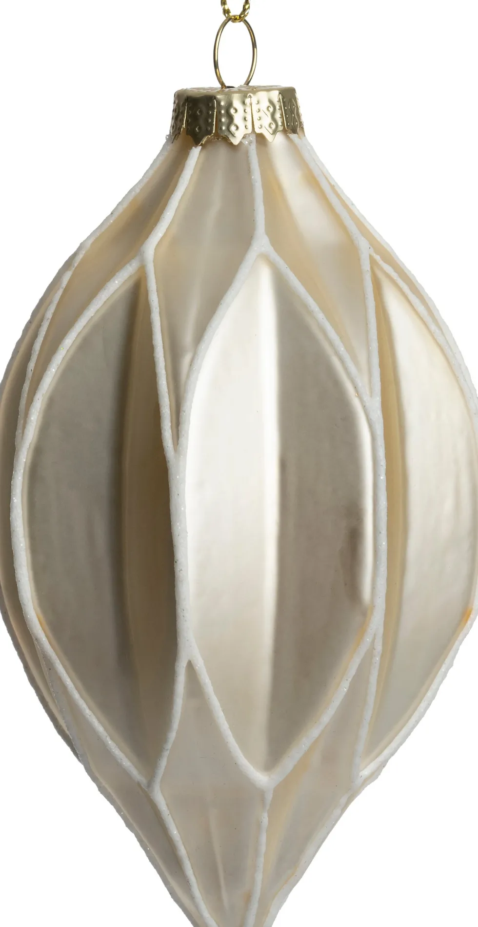 Intratuin kerstbal Scariff pegel crème D 7 H 11 cm