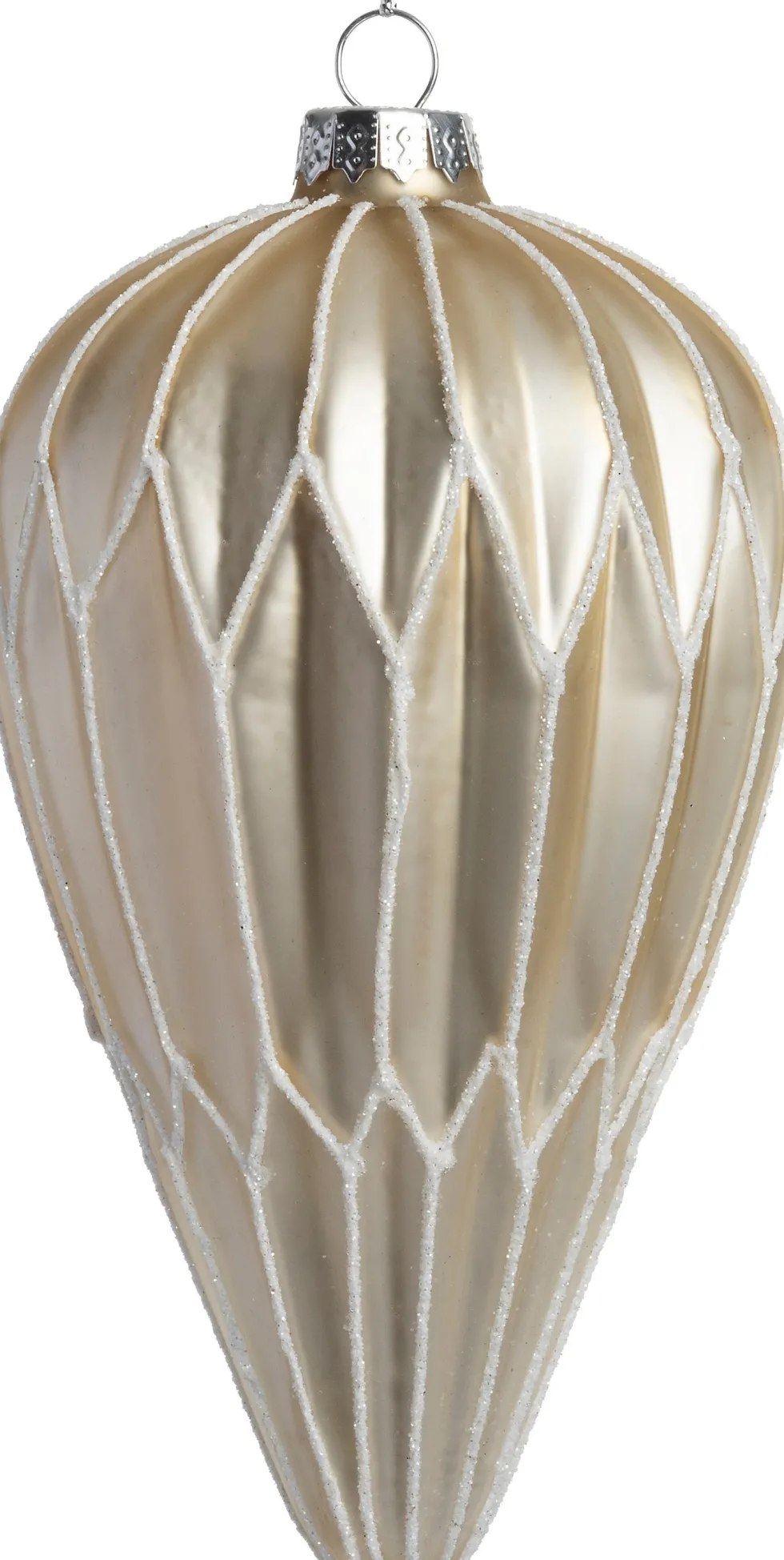 Intratuin kerstbal Scariff pegel crème D 7,5 H 14 cm