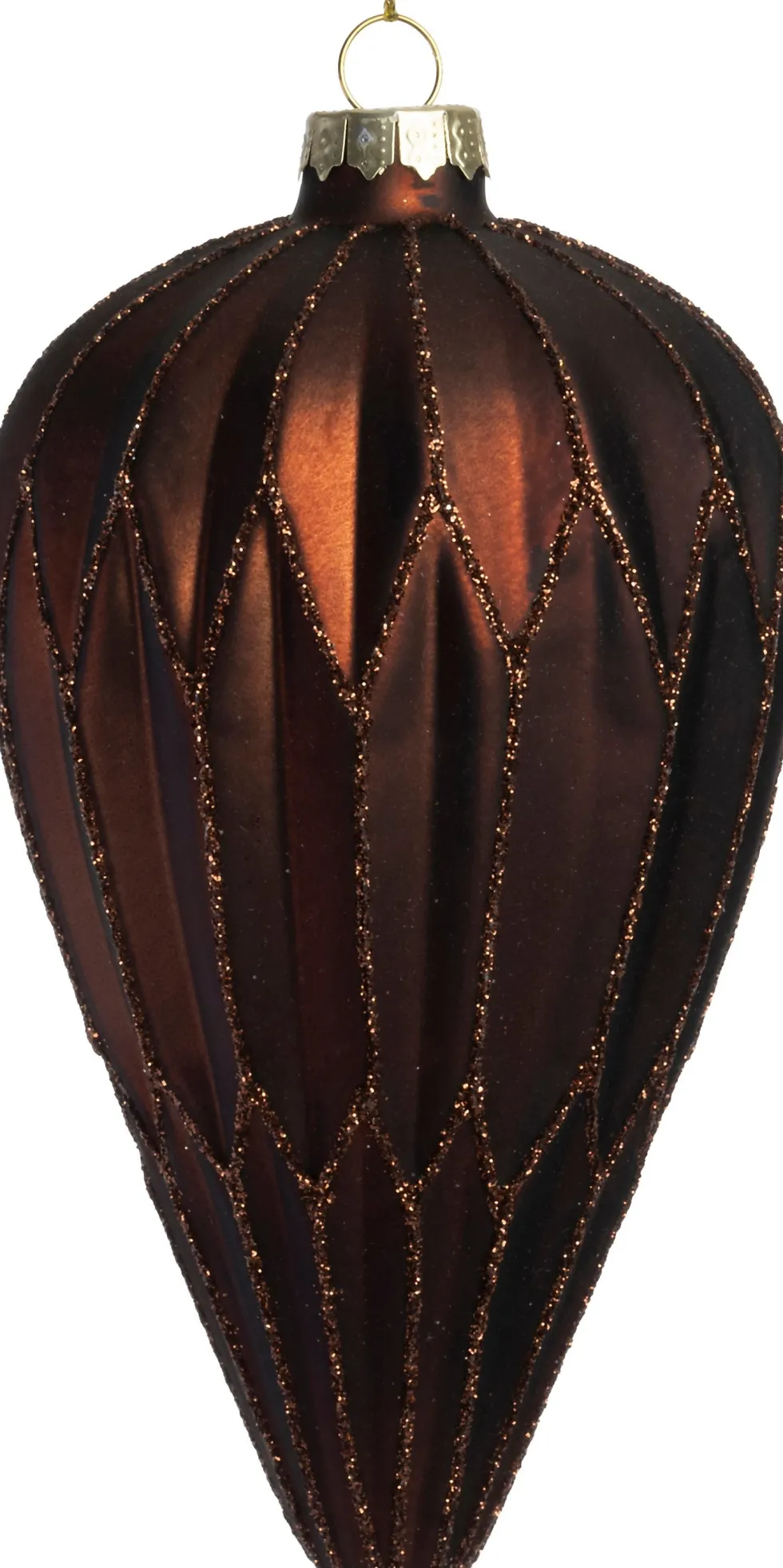 Intratuin kerstbal Scariff pegel bruin D 7,5 H 14 cm