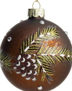 Intratuin kerstbal Seewal bruin D 8 cm