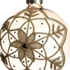 Intratuin kerstbal semitransparant Royton bloem goud D 8 cm