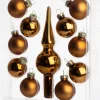 Intratuin kerstbal set Karyn bruin D 3,5 cm 11 stuks