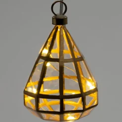 Intratuin kerstbal Simone transparant / goud druppel met verlichting D 7 H 9 cm