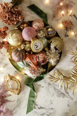 Intratuin kerstbal Skene roze D 8 cm