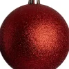 Intratuin kerstbal Stanton rood glitter D 10 cm