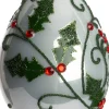 Intratuin kerstbal Swinford pegel wit / groen D 8 H 14 cm