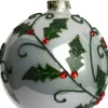 Intratuin kerstbal Swinford wit / groen D 10 cm