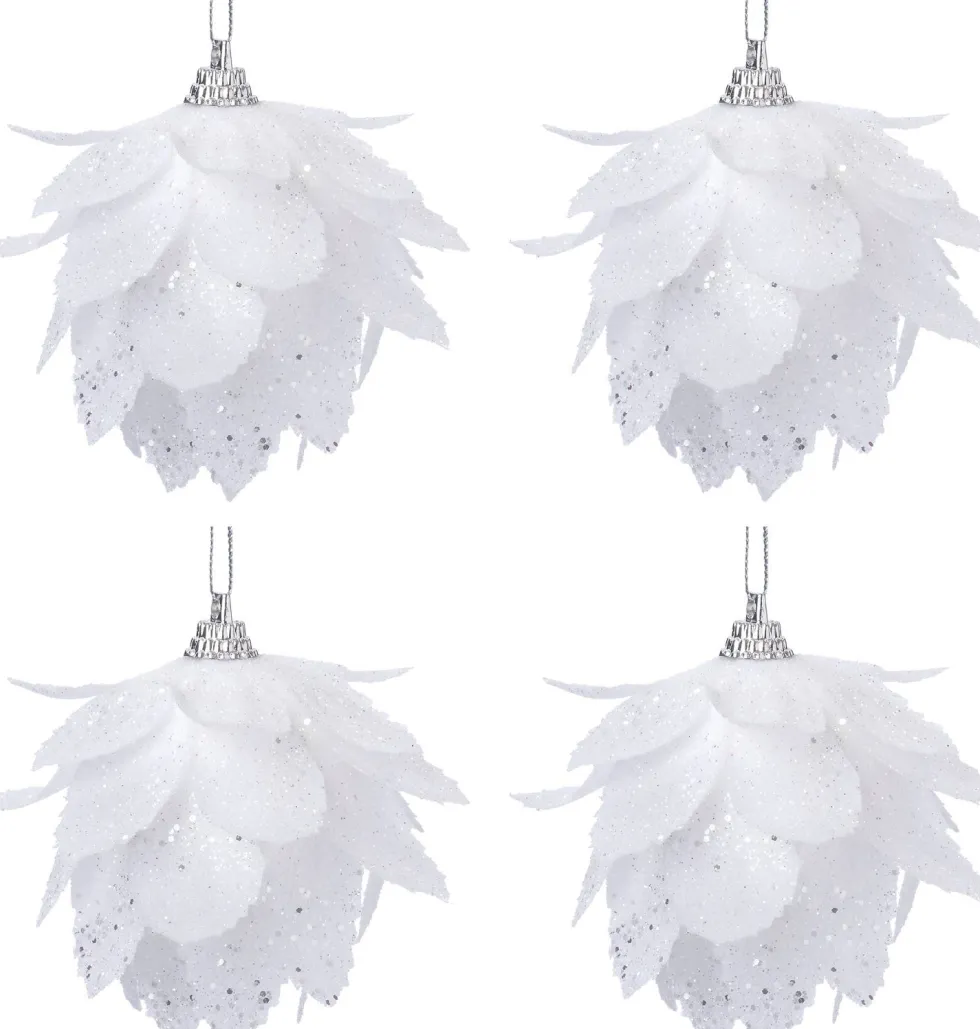 Intratuin kerstbal Syl wit D 6 cm 4 stuks