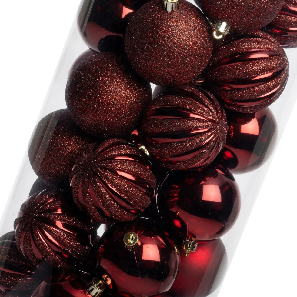 Intratuin kerstbal Tara bordeaux D 7 cm 50-delig
