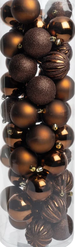 Intratuin kerstbal Tara bruin D 7 cm 50-delig
