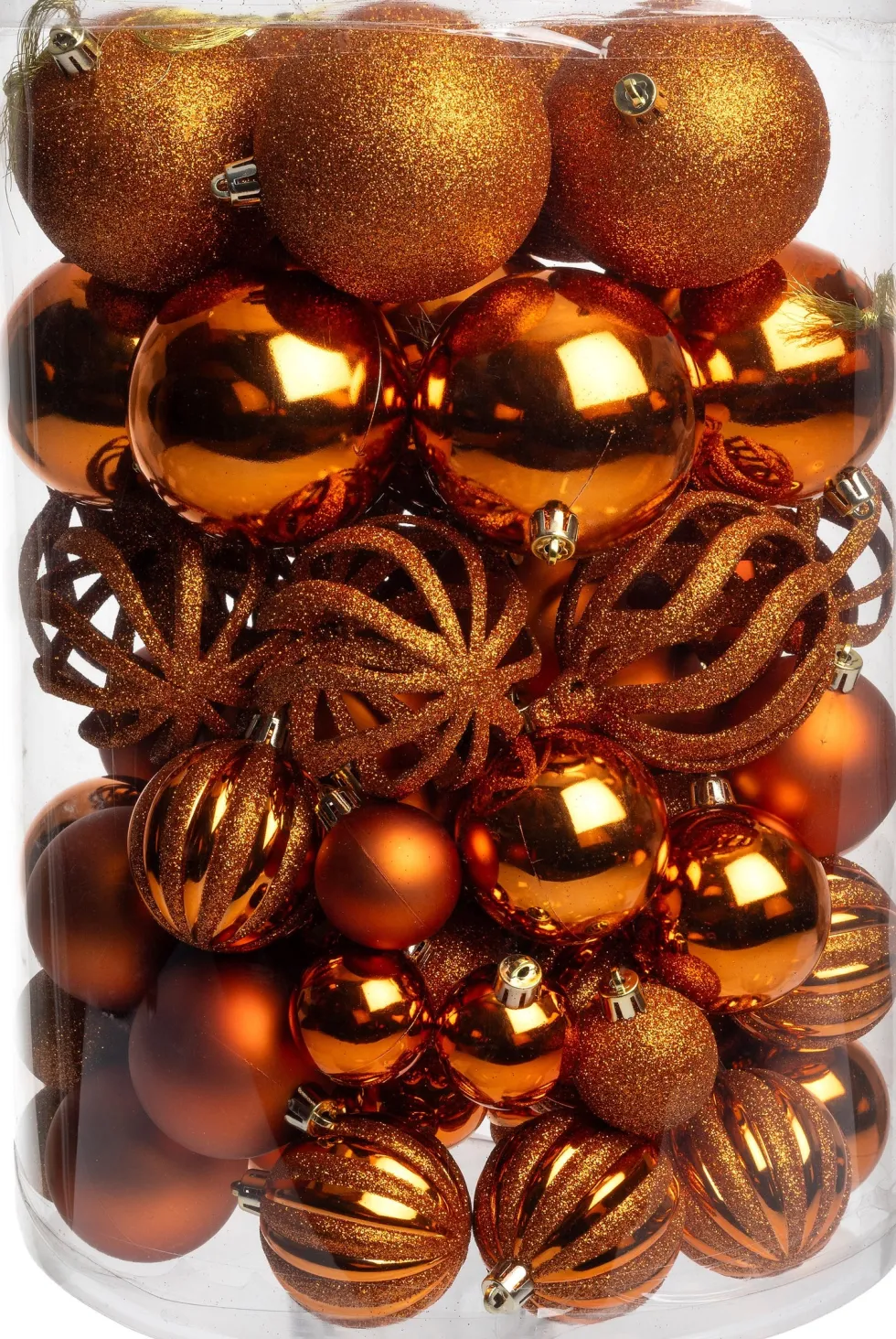 Intratuin kerstbal Tara oranje D 8 cm 100-delig
