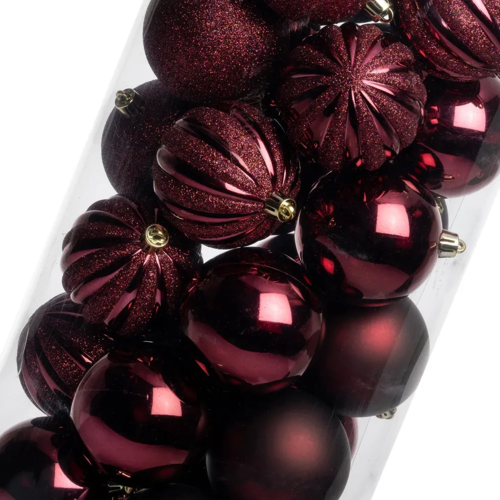 Intratuin kerstbal Tara paars D 7 cm 50-delig